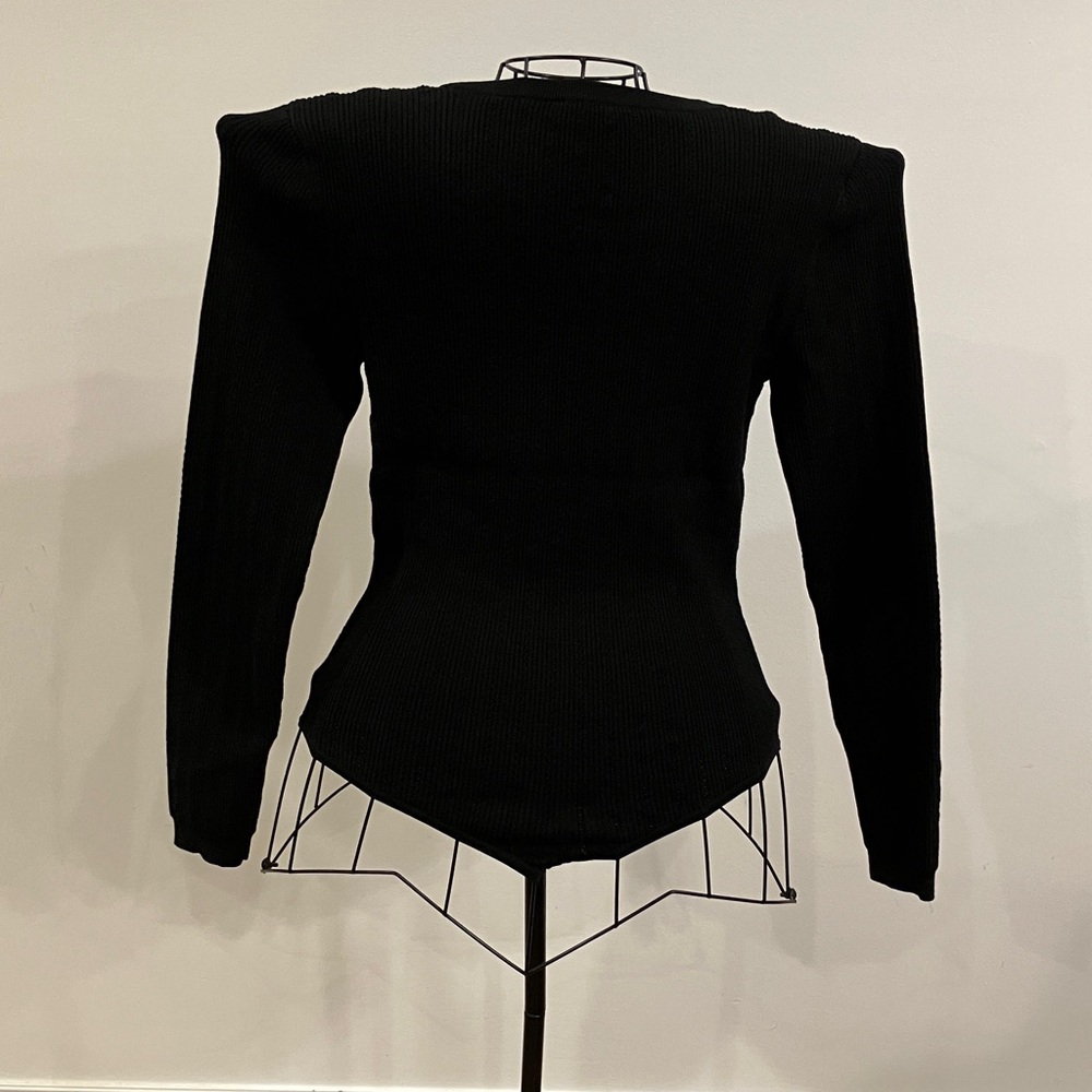 Express Black Ribbed Long Sleeve Bodysuit - Picture 9 of 10